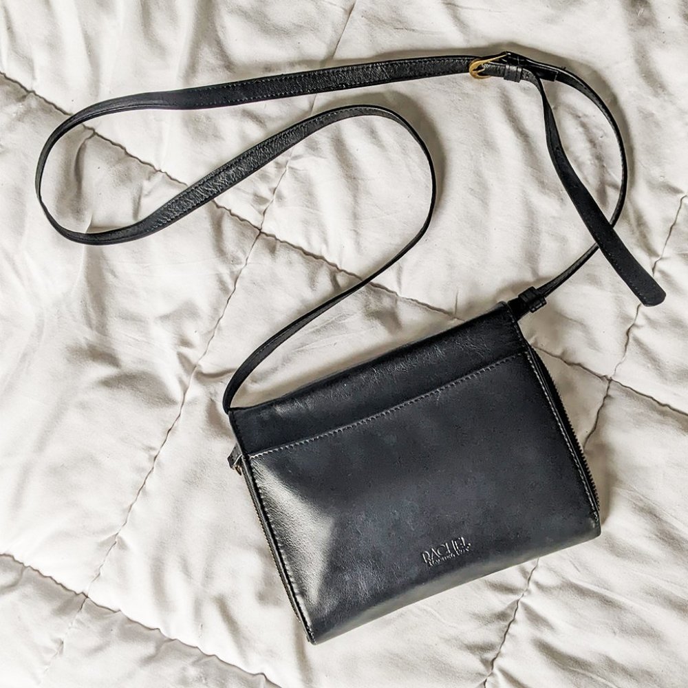 Rachel Roy Black Leather Crossbody Purse